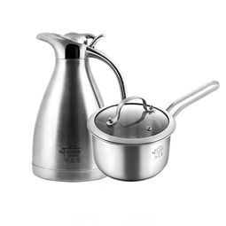 铂美思奶锅不锈钢保温壶1.5l两件套 家居厨房厨具锅具套装组合
