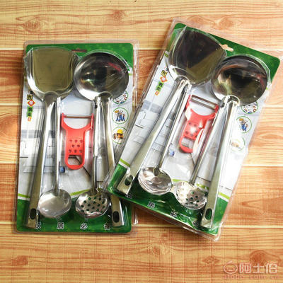 【自主不锈钢厨具炒菜铲子勺子漏铲炒勺厨房用具套装家用全套工厂促销636】义乌市共润工艺品厂 - 产品库
